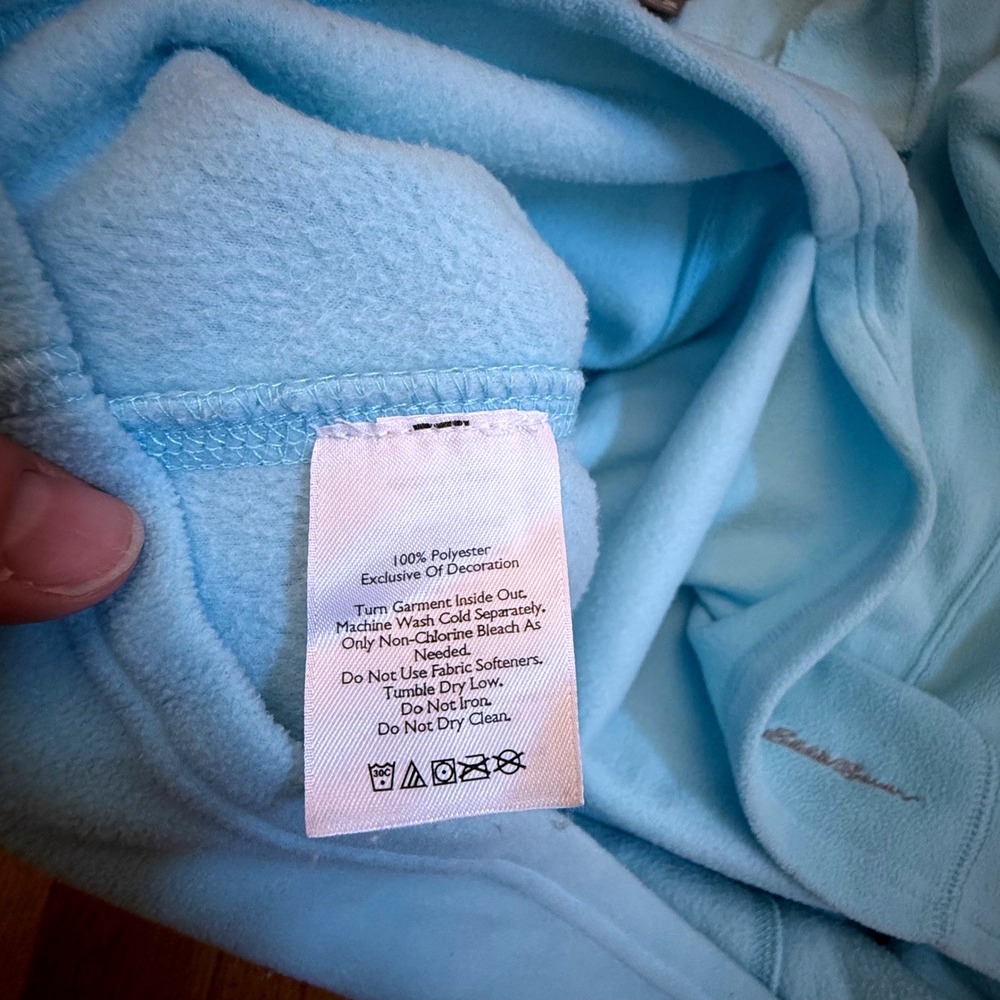 Eddie Bauer Fleece Pullover 1/4 Zip Women's 2XL Long Sleeve Blue Cozy Casual - Picture 4 of 6